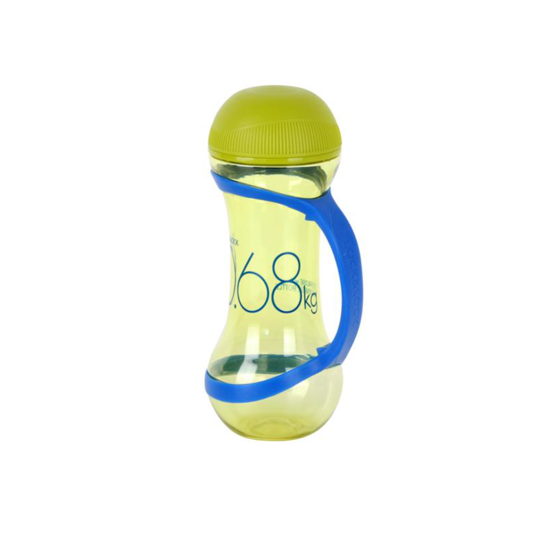 Kulacs BPA mentes műanyagból - Zöld, súlyzó alakú